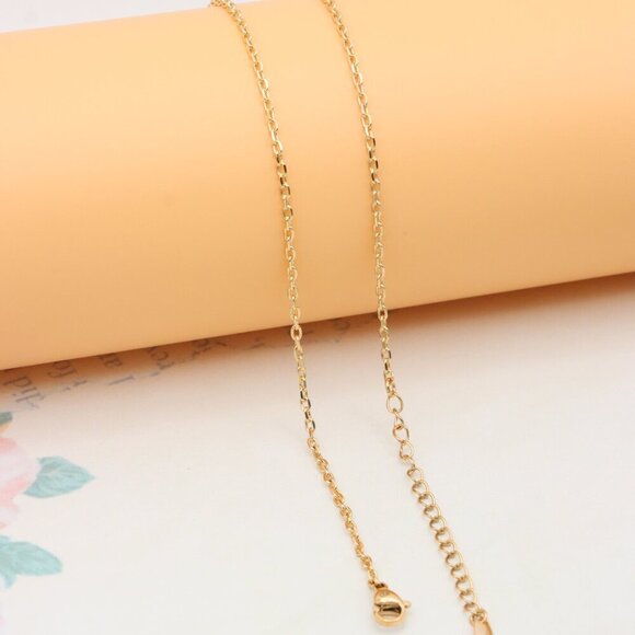 "Elegant Rose Gold Necklace with Crystal Charm, XPNL0392 - Picture 12 of 13